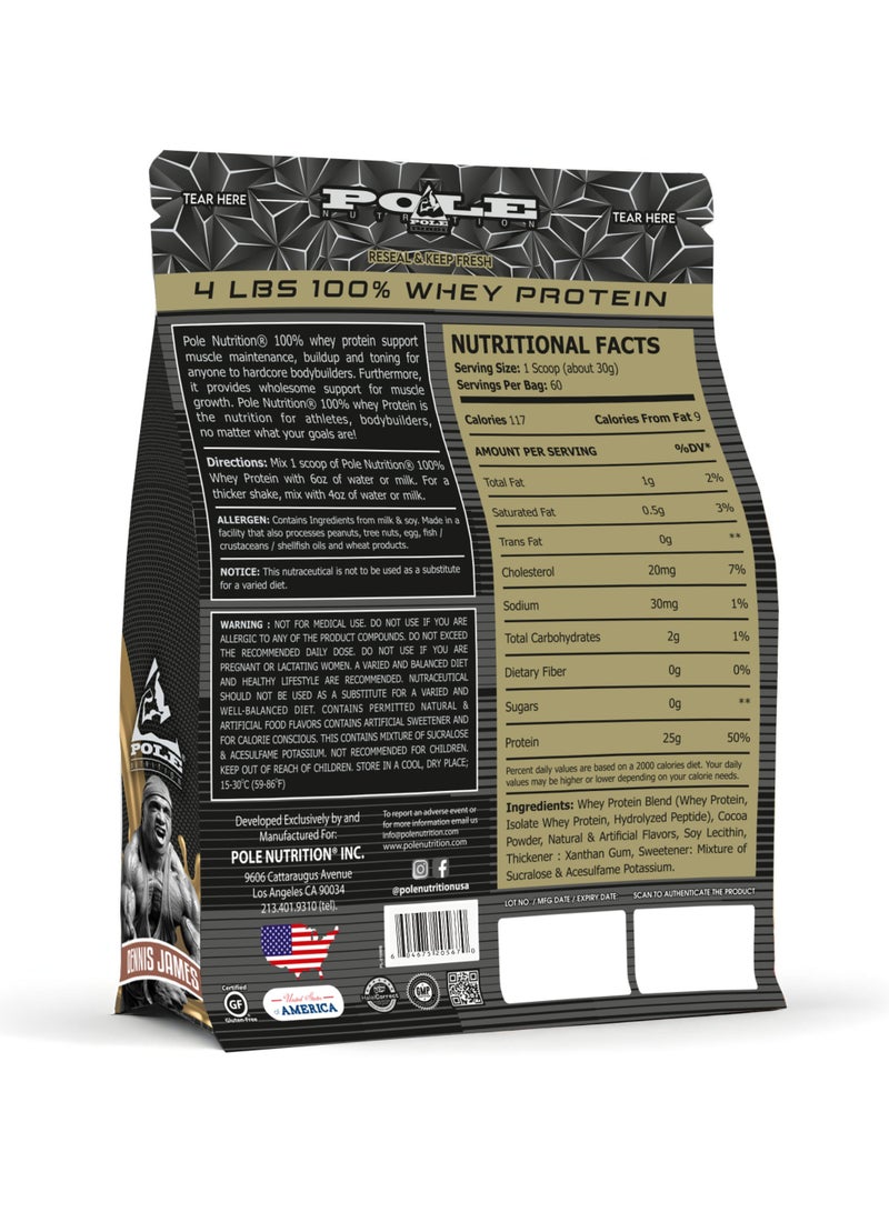 POLE NUTRITION 100% بروتين مصل اللبن 4 رطل (1.81 كجم) - مشروب بروتين عالي مع صفر سكر (كافيه فريبوتشينو) - Image 2